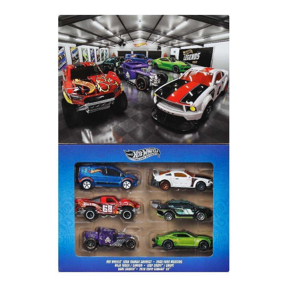 Комплект 6 колички, Hot Wheels, Silver Series, Legends, 1:64, JLB24