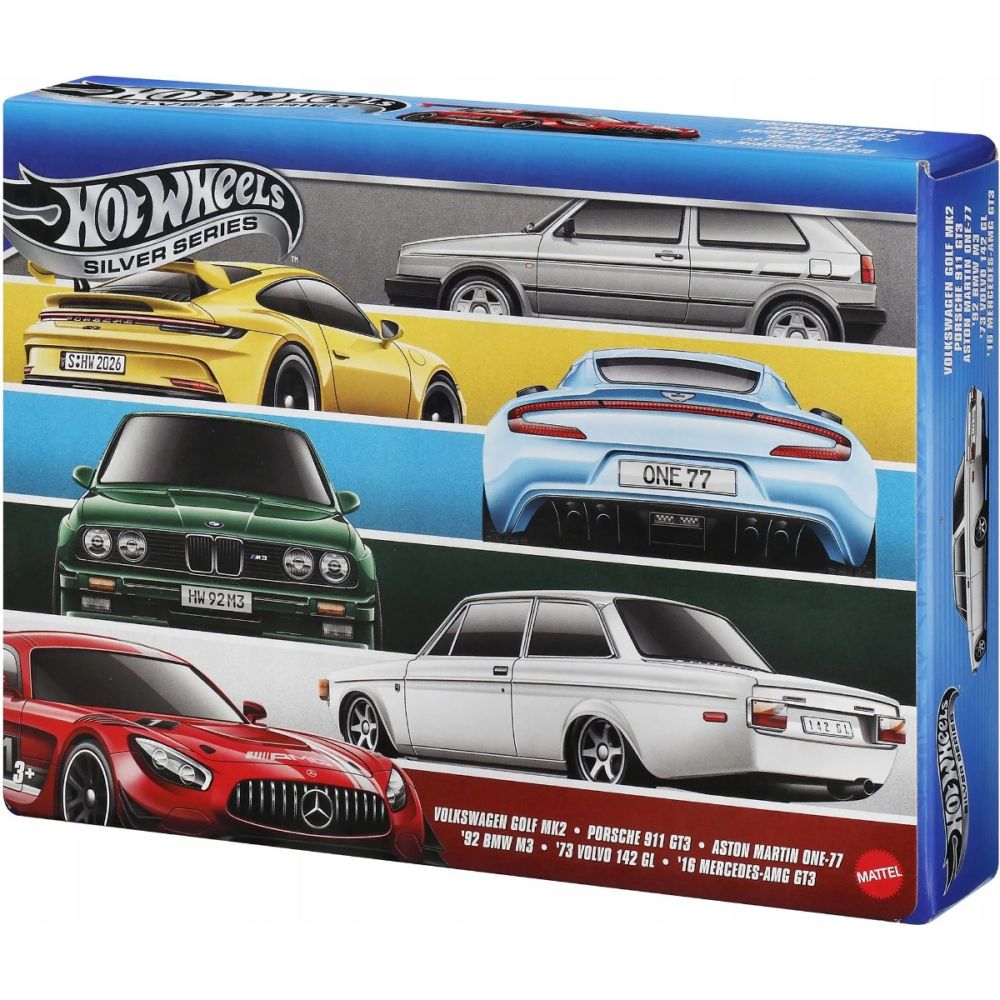 Комплект 6 коли, Hot Wheels, Silver Series, Euro Style, JLB25