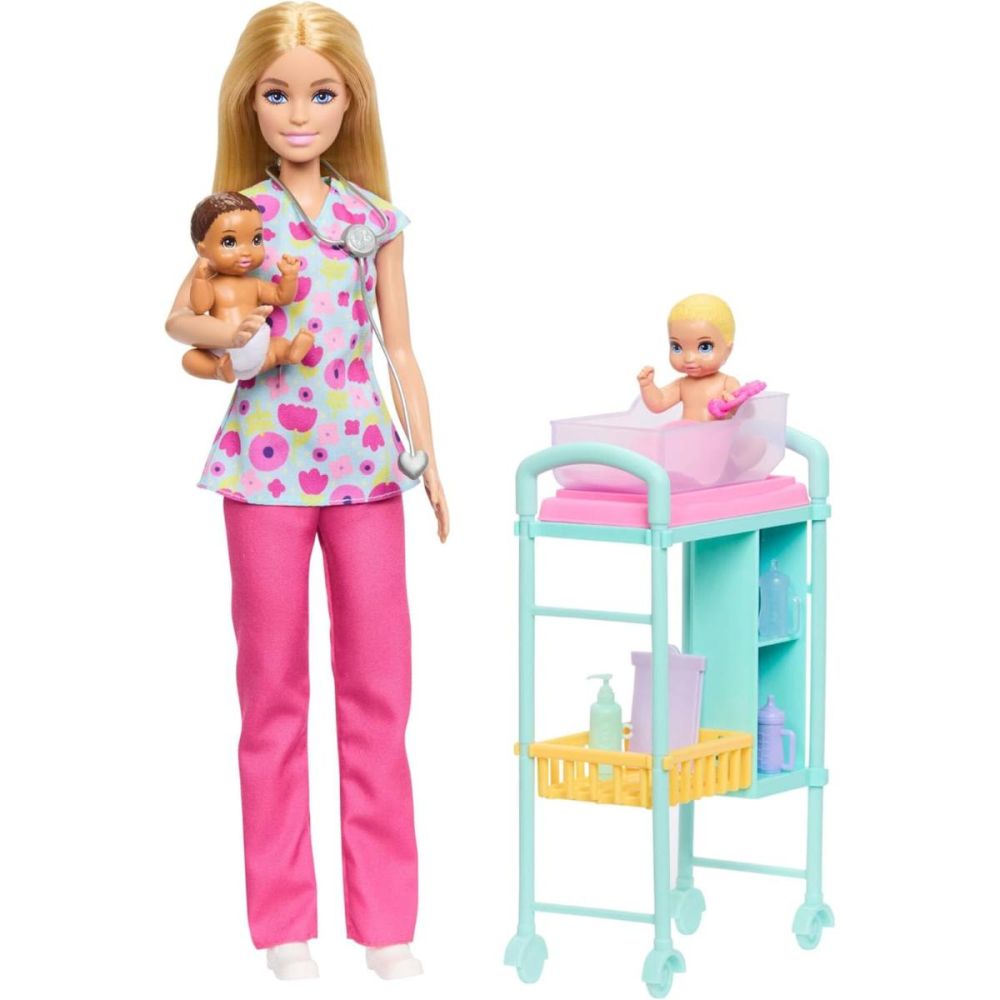 Комплект за игра с кукла, Barbie, Careers Baby Doctor, JMK12