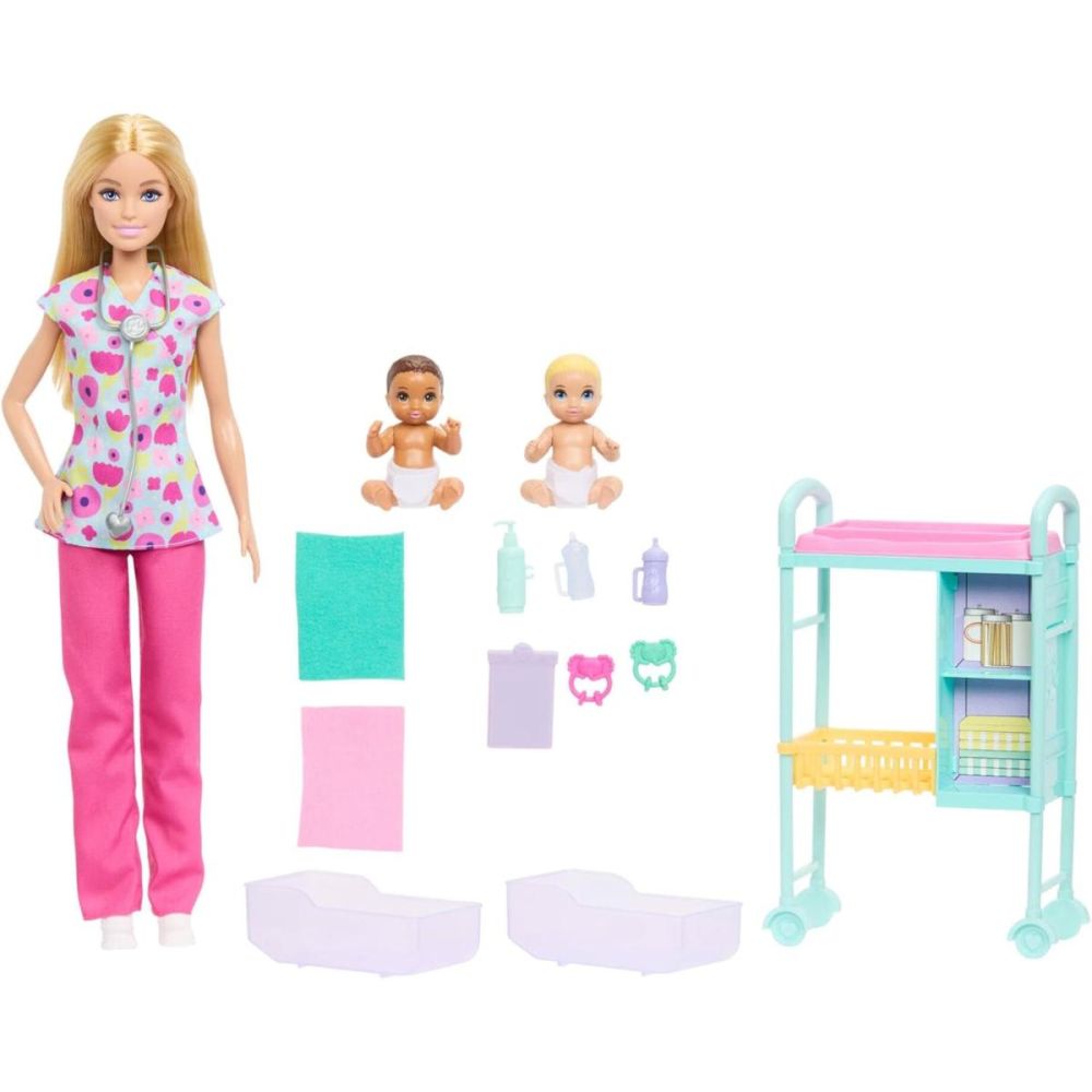 Комплект за игра с кукла, Barbie, Careers Baby Doctor, JMK12