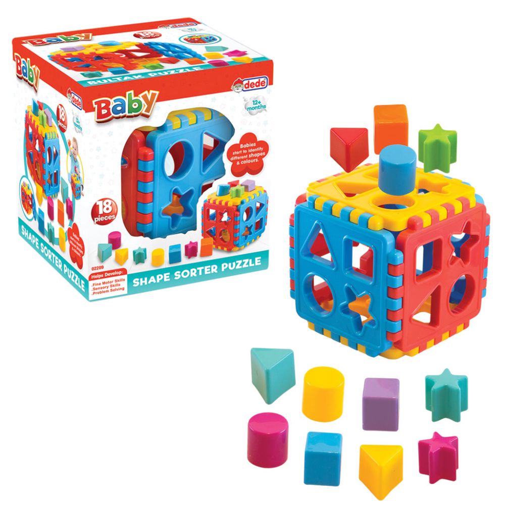 Играчка за сортиране, Dede, Baby Shape Sorter Puzzle, 18 части