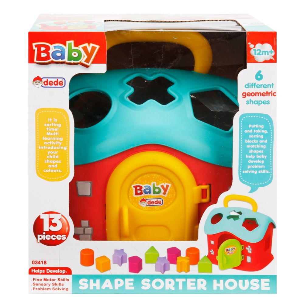 Играчка за сортиране, Dede, Baby Shape Sorter House, 13 части