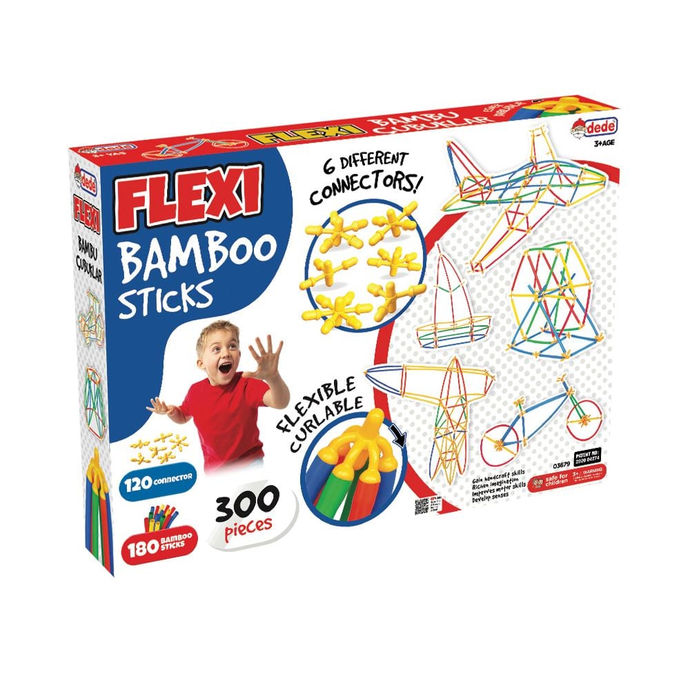 Комплект за игра с пръчки, Dede, Flexi Bamboo Sticks, 300 части
