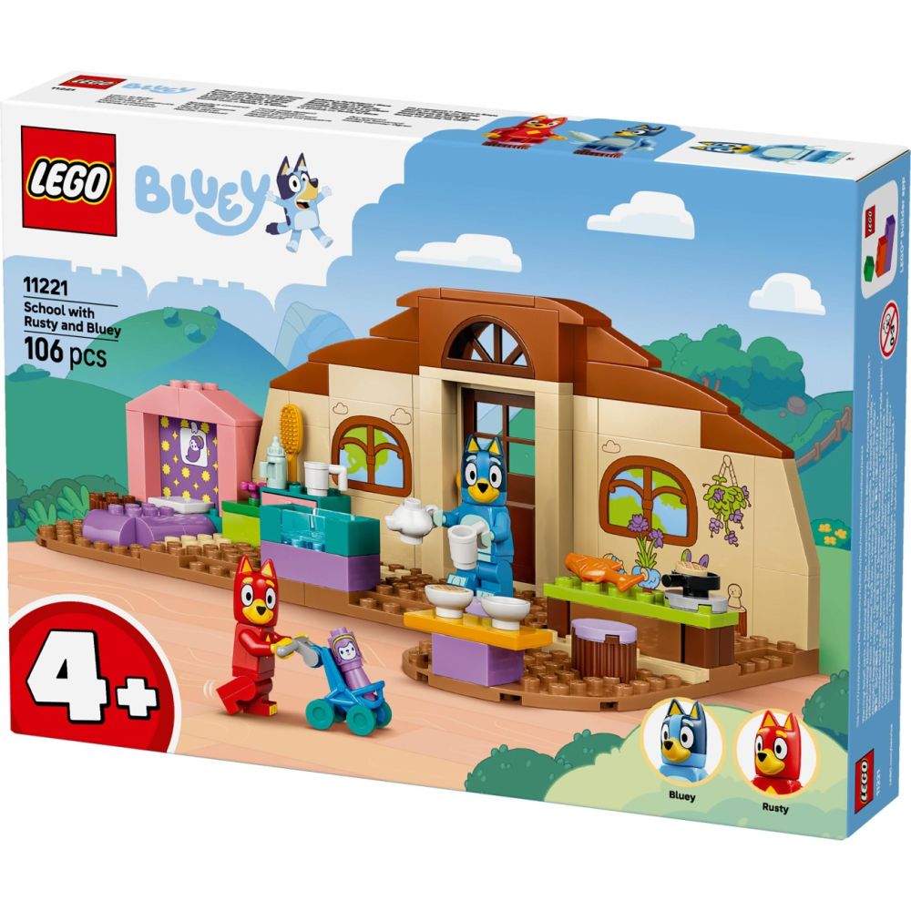 LEGO® Bluey - На училище с Ръсти и Блуи (11221)
