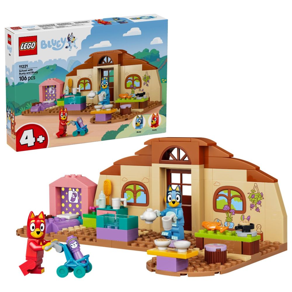 LEGO® Bluey - На училище с Ръсти и Блуи (11221)