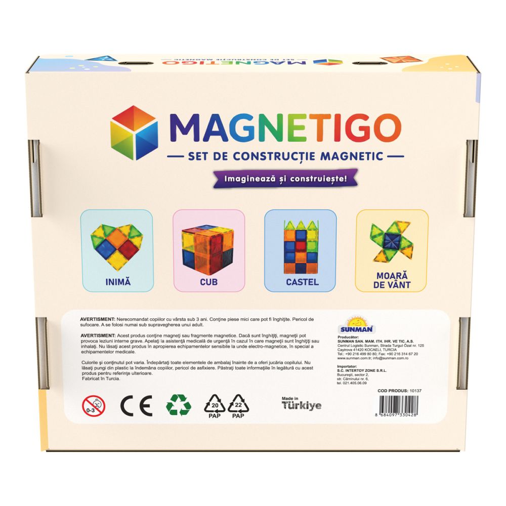 Магнитен строителен комплект Magnetigo, 48 части