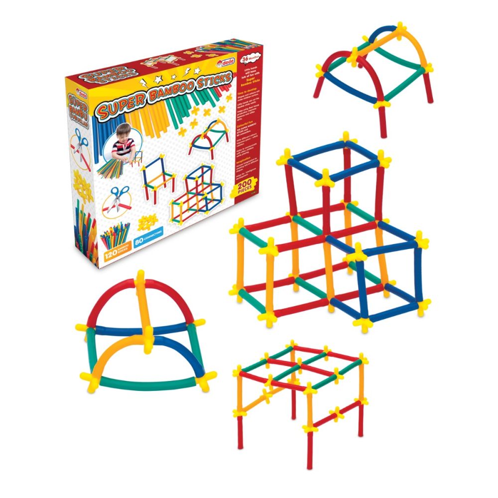Комплект за игра с пръчки, Dede, Super Bamboo Sticks, 200 части