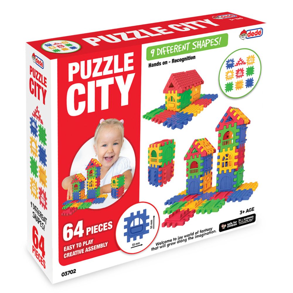 Строителен комплект, Dede, Puzzle City, 64 части