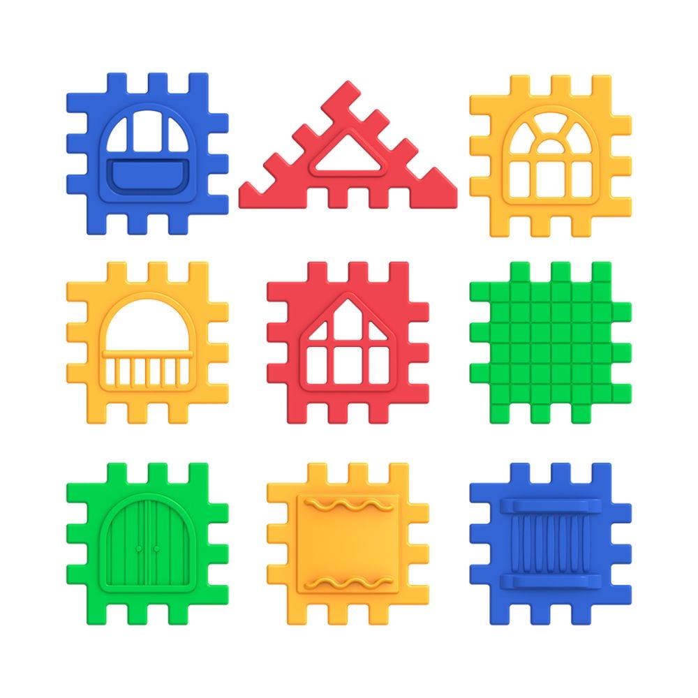 Строителен комплект, Dede, Puzzle City, 64 части
