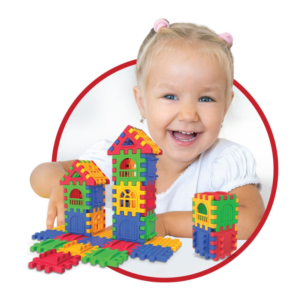 Строителен комплект, Dede, Puzzle City, 64 части