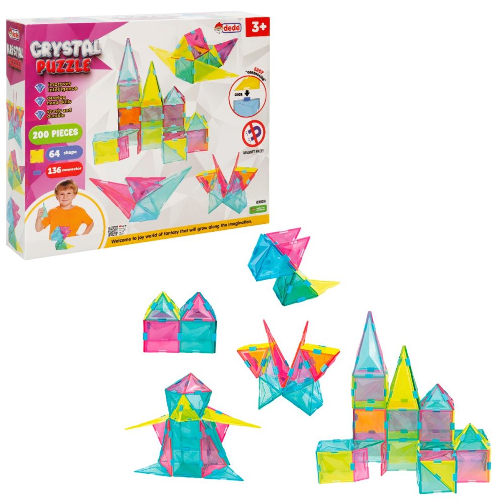 Строителен комплект, Dede, Crystal Puzzle, 200 части