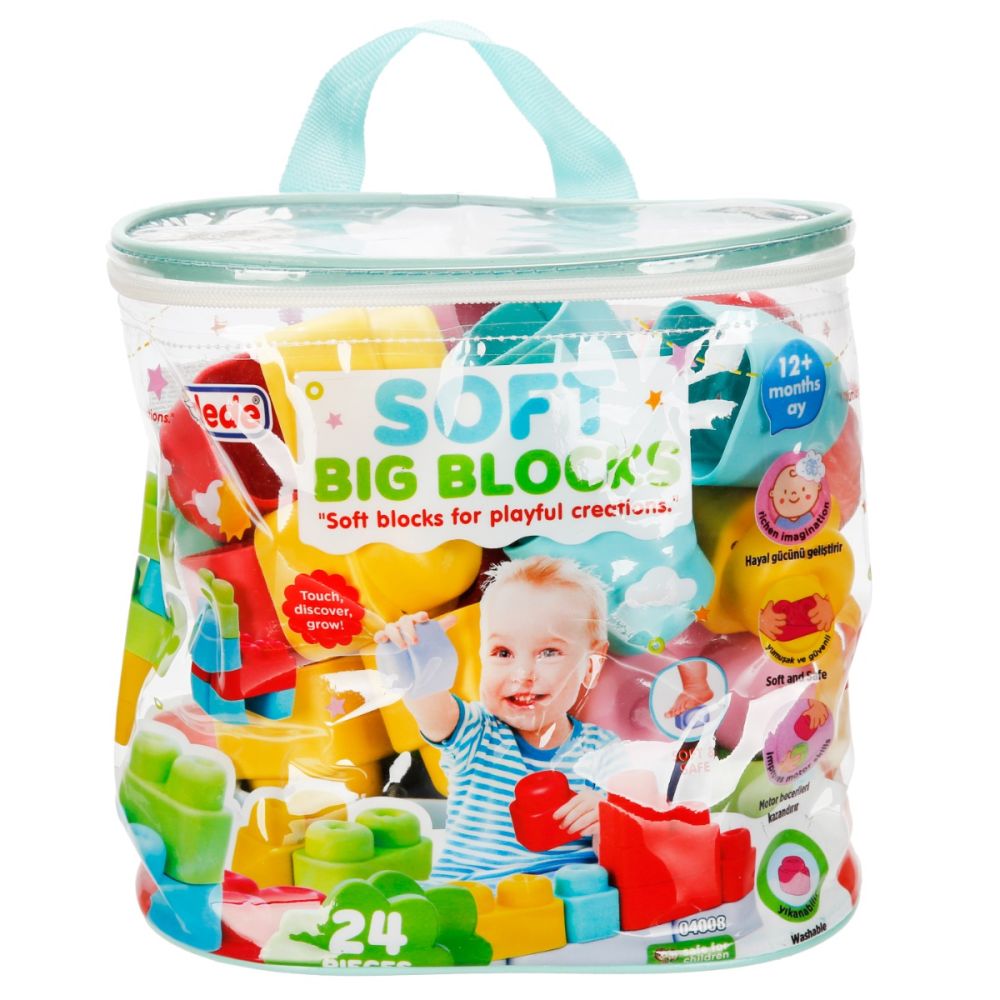 Строителен комплект, Dede, Soft Maxi Blocks, 24 части