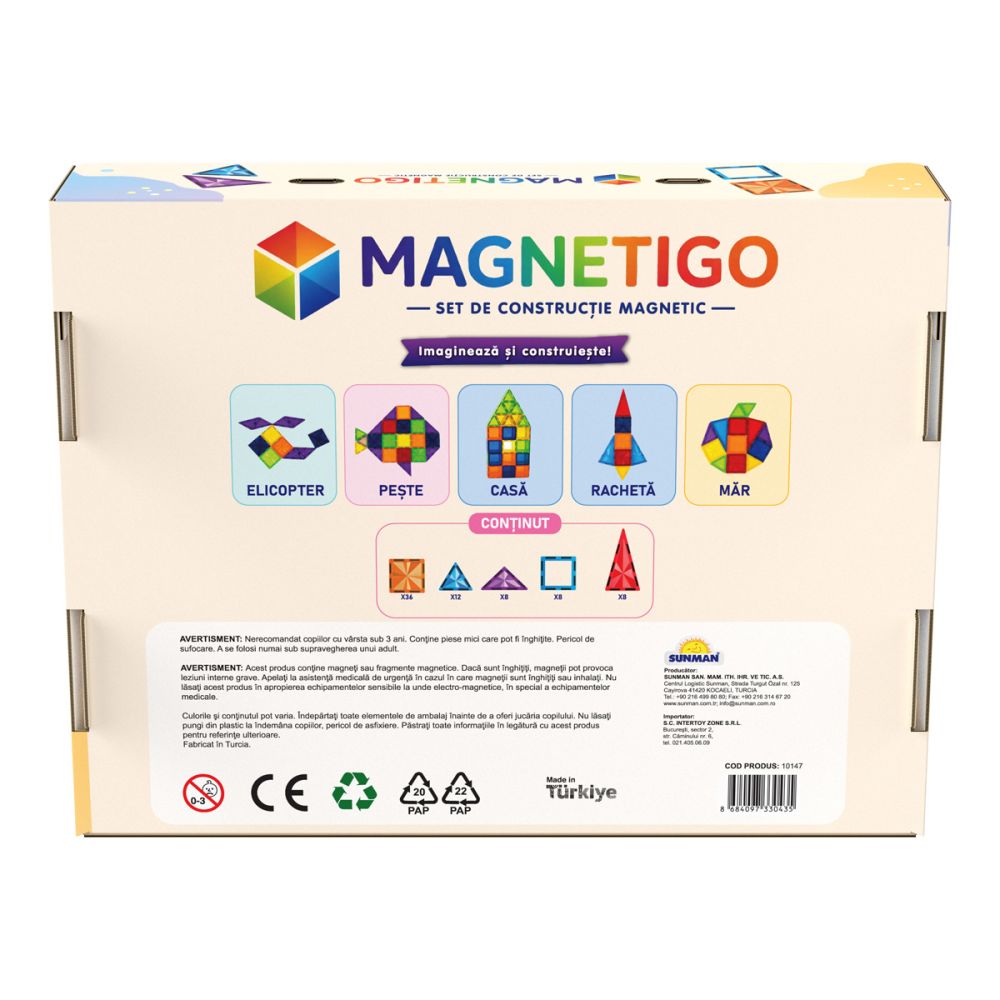 Магнитен строителен комплект Magnetigo, 72 части