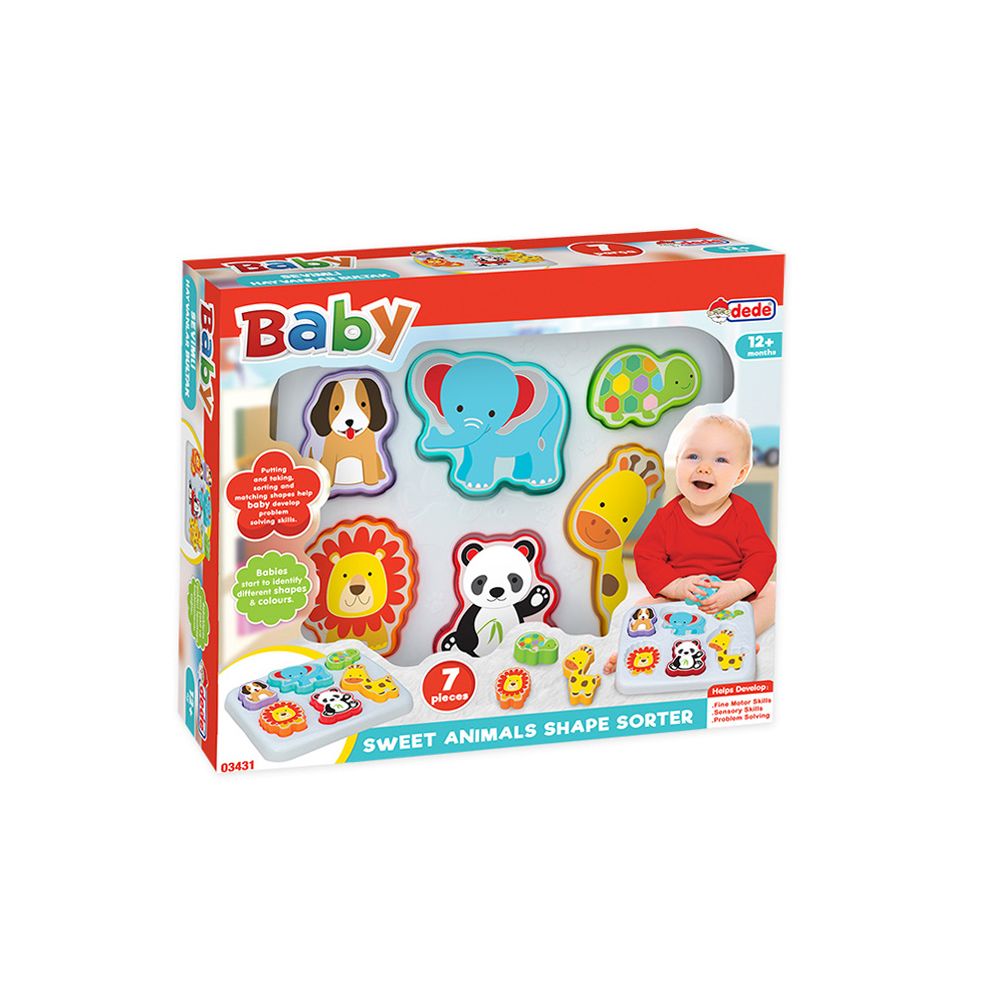 Играчка за сортиране, Dede, Сладки животинки, 7 части
