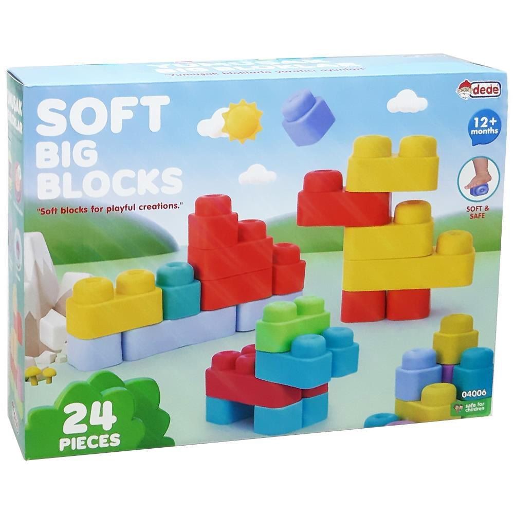 Строителен комплект, Dede, Soft Big Blocks, 24 части