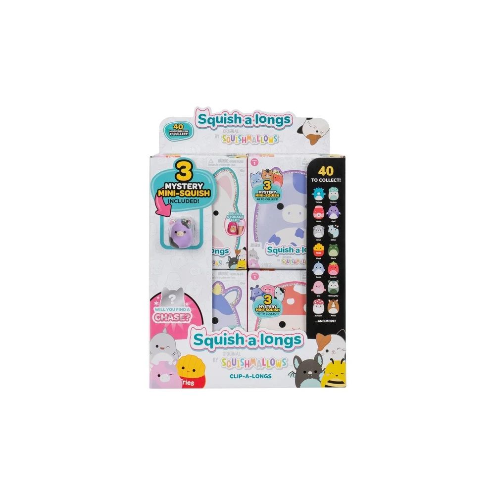 Комплект ключодържател с фигурки изненада, Squishmallows, Squish a longs S1