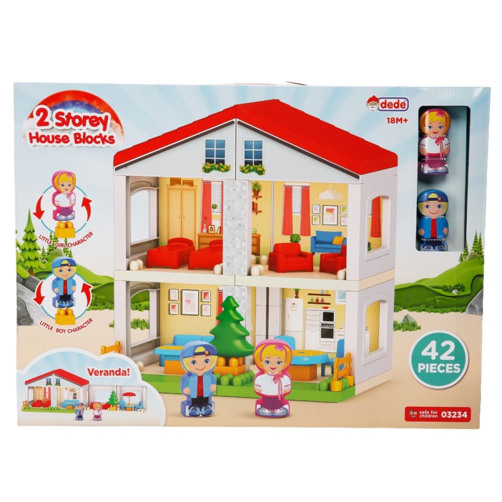 Строителен комплект, Dede, 2 Storey House Blocks, 42 части