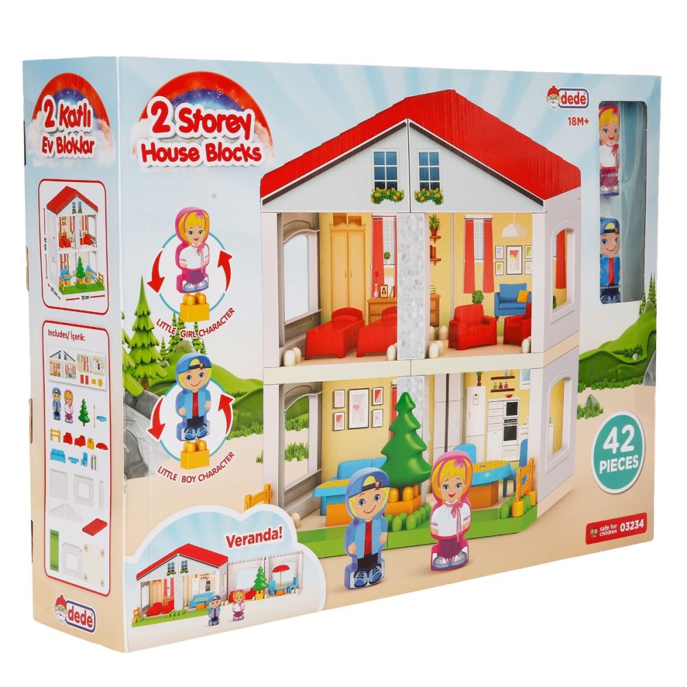 Строителен комплект, Dede, 2 Storey House Blocks, 42 части