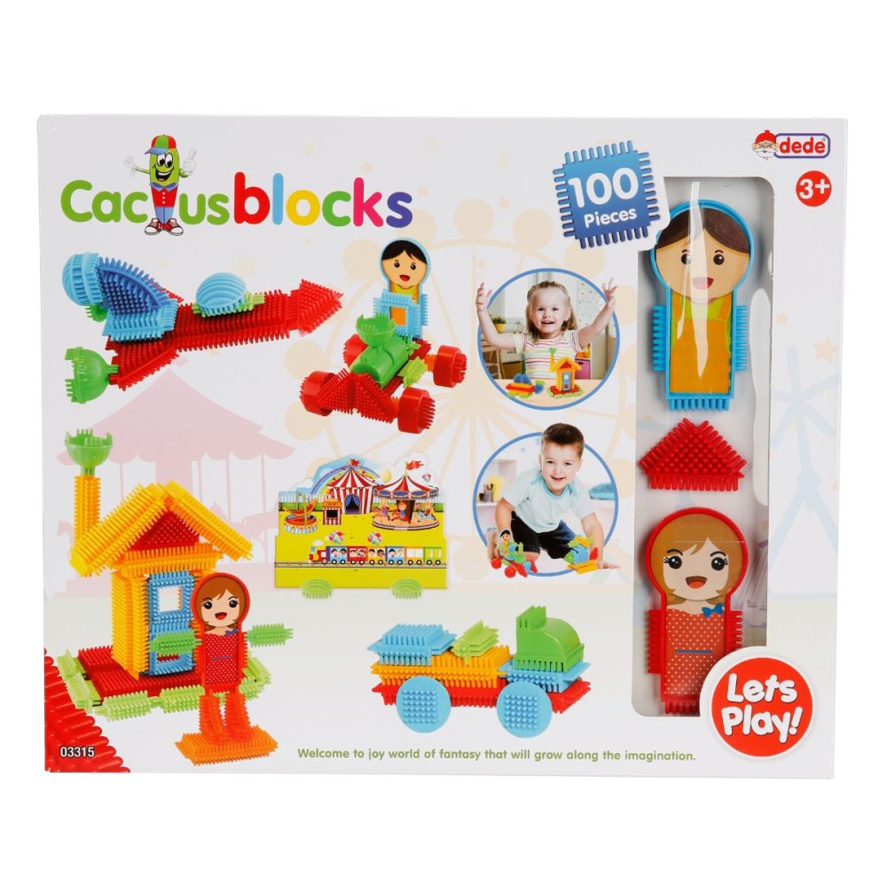 Строителен комплект, Dede, Cactus Blocks, 100 части