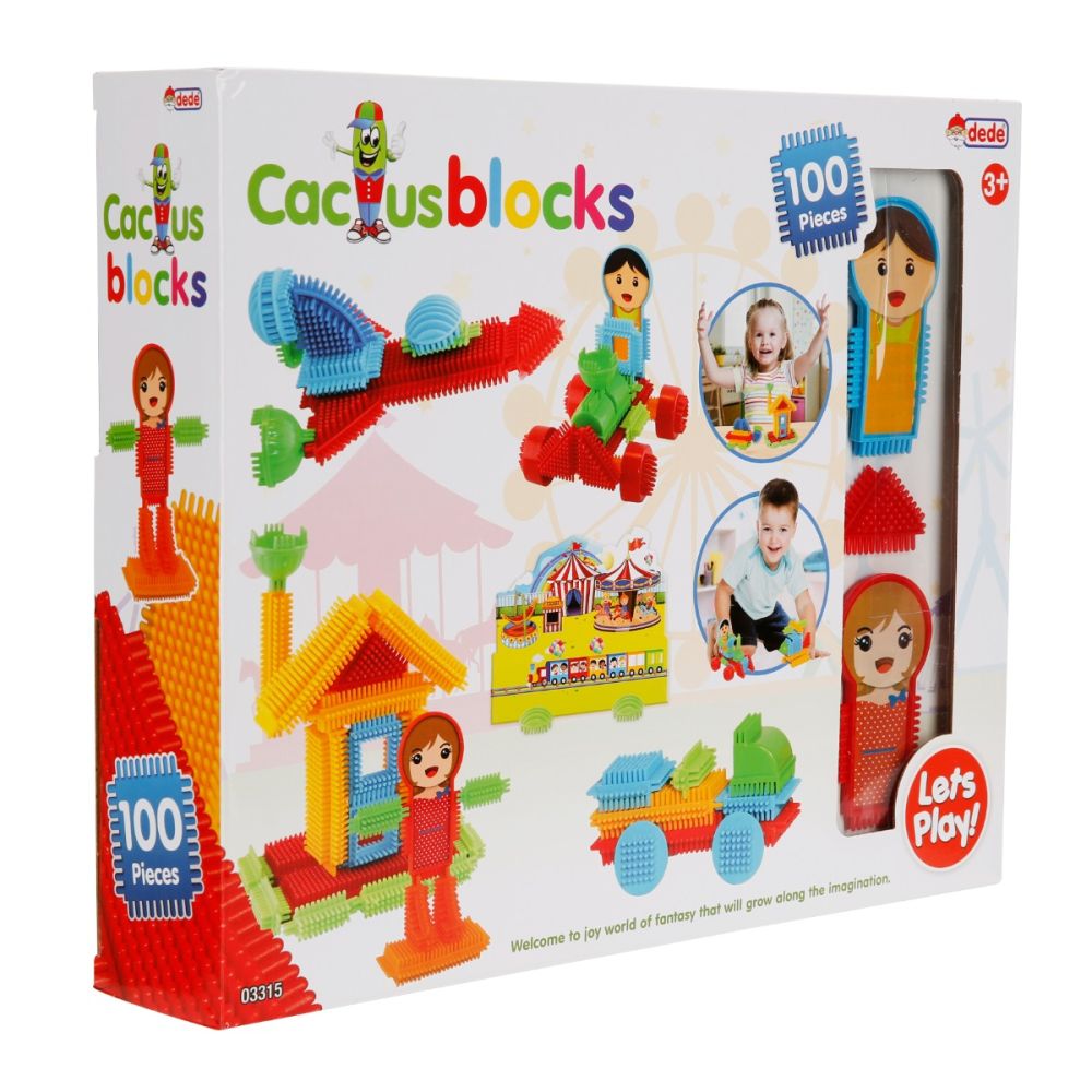 Строителен комплект, Dede, Cactus Blocks, 100 части