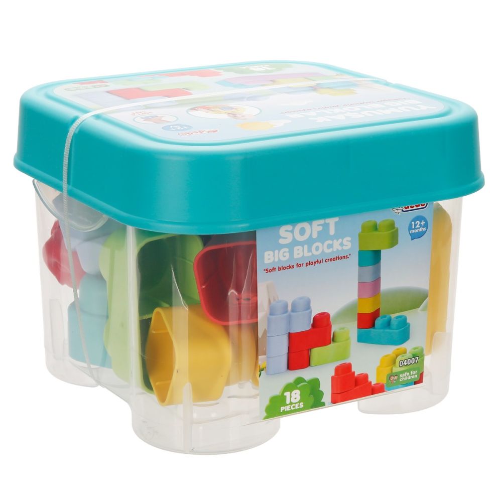 Строителен комплект, Dede, Soft Big Blocks, 18 части