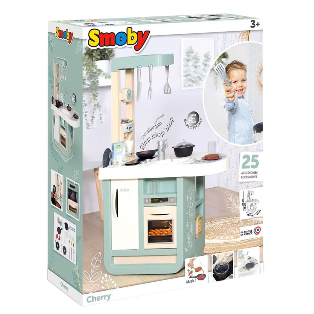 Кухненски комплект с аксесоари, Smoby, Cherry, 25 аксесоара
