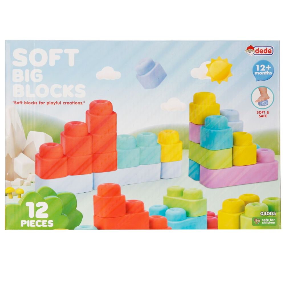 Строителен комплект, Dede, Soft Big Blocks, 12 части