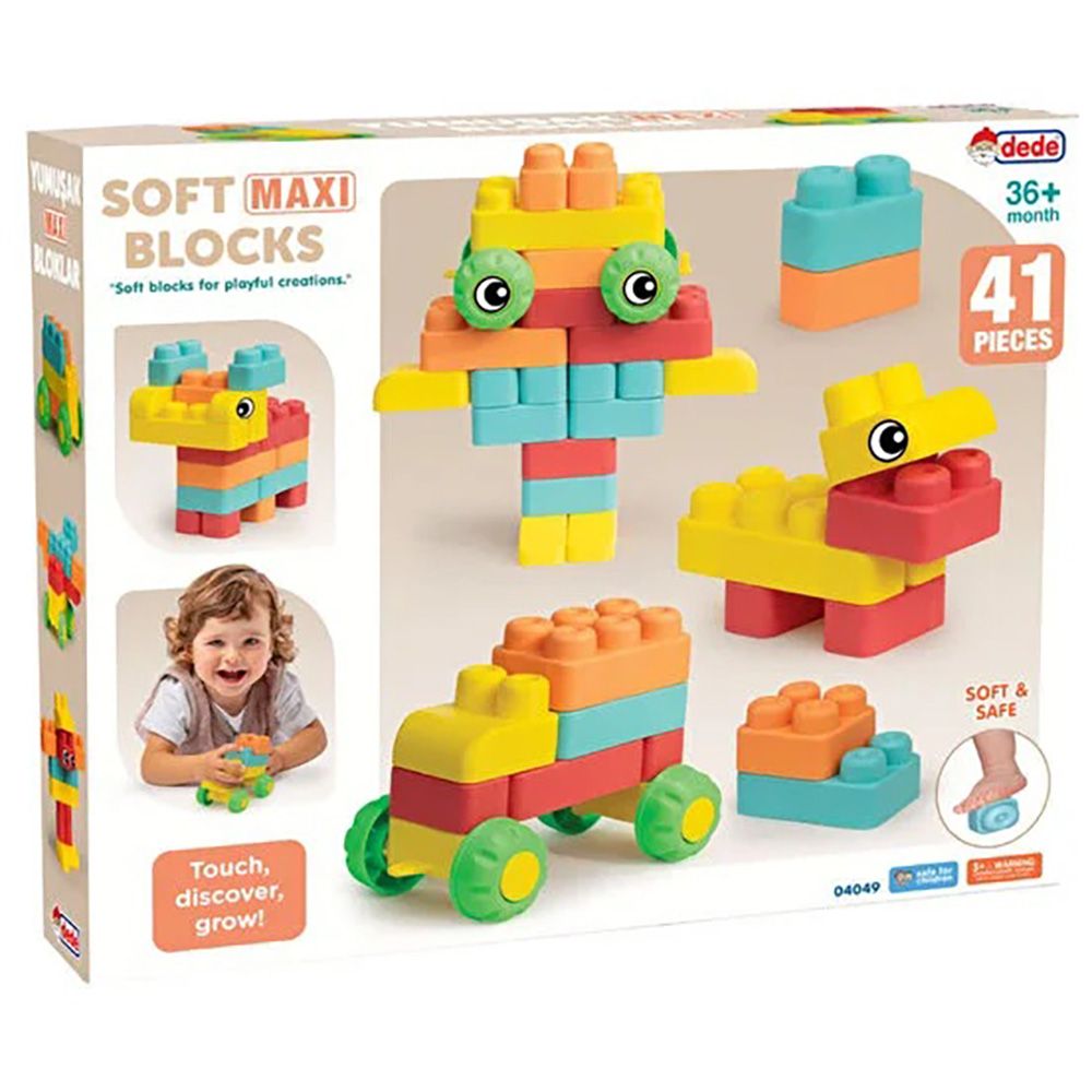 Строителен комплект, Dede, Soft Maxi Blocks, 41 части