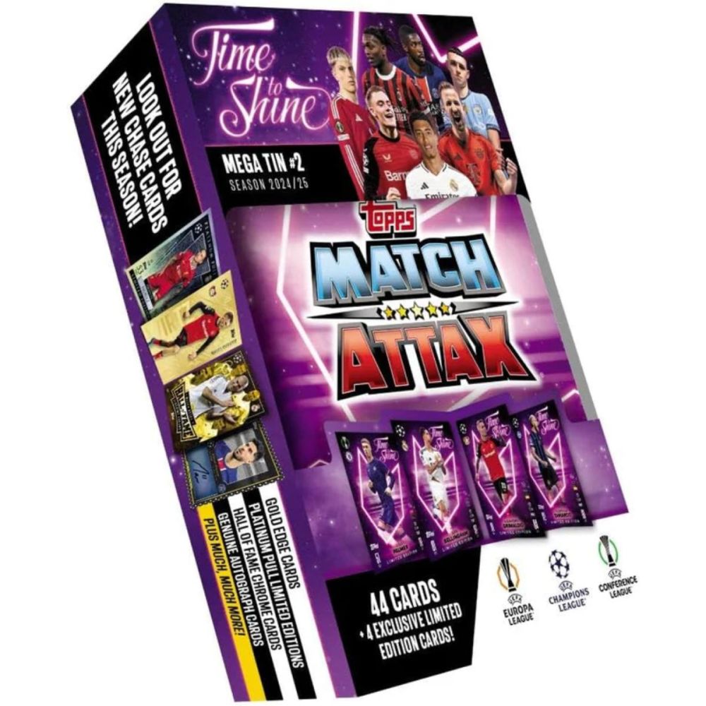 Метална кутия с 48 карти, Topps, UEFA Match Attax 2024-2025