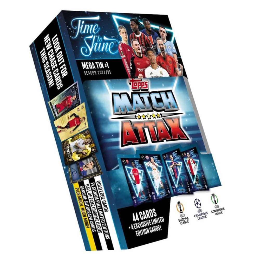 Метална кутия с 48 карти, Topps, UEFA Match Attax 2024-2025