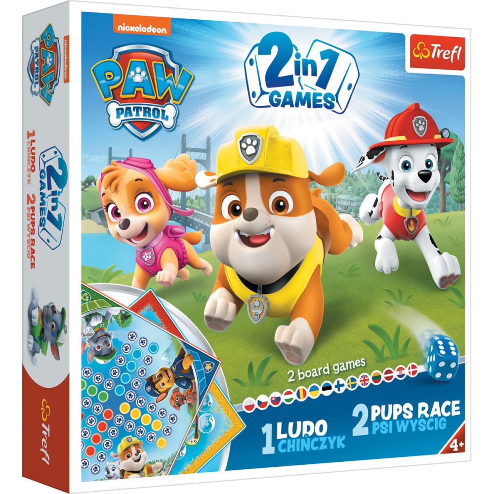 Настолна игра 2 в 1 Trefl, Paw Patrol, Не се сърди човече