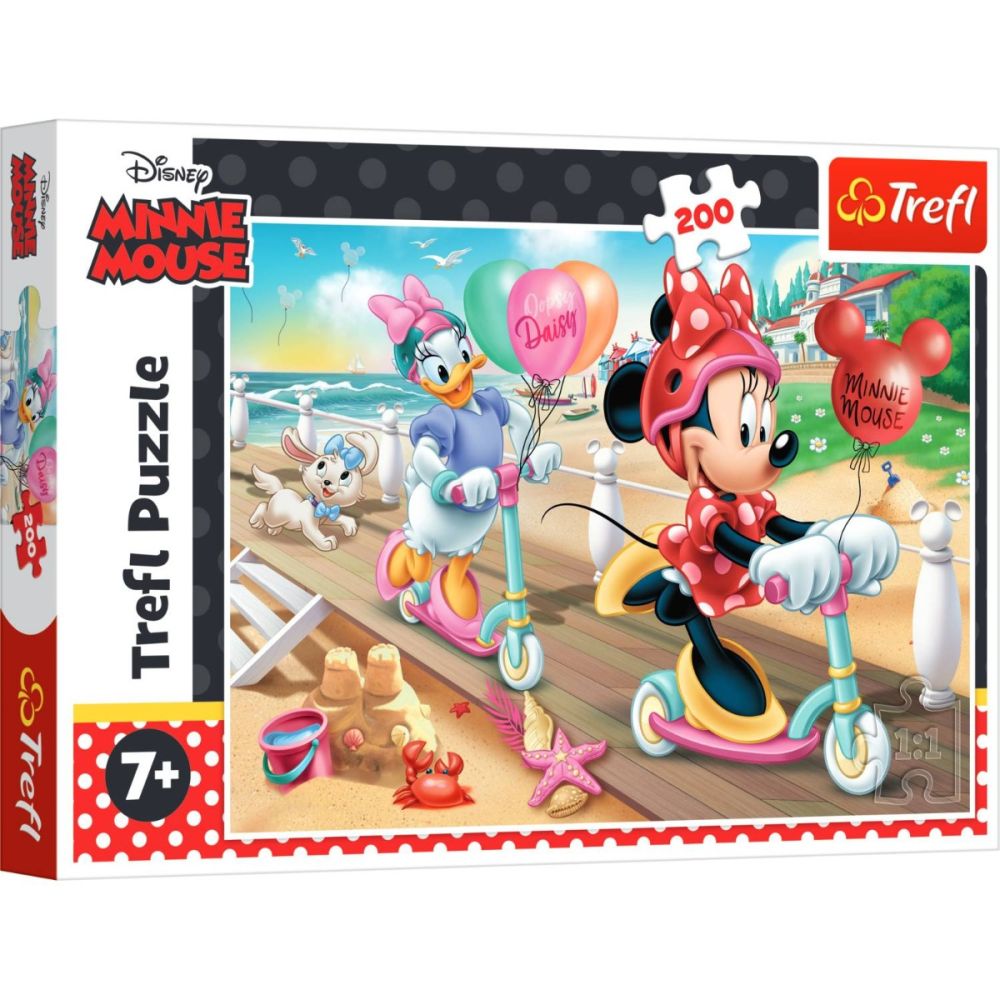 Пъзел Trefl 200 части, Мини на плажа, Minnie Mouse