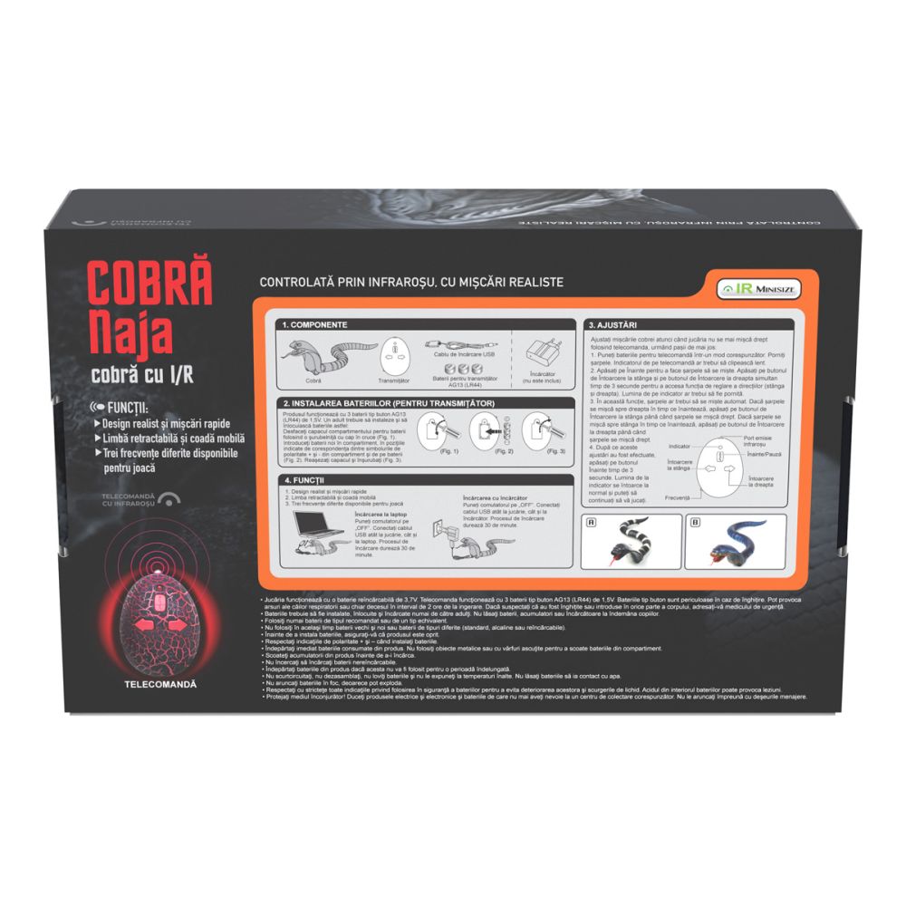 Интерактивна играчка Crazoo, Змия с дистанционно, Жълта