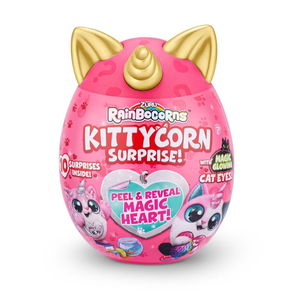 Плюшена играчка, Rainbocorns, Коте Bubbles, Бялo