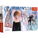 Пъзел 30 части, Trefl, Вълшебната земя, Disney Frozen 2