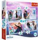 Пъзел 4 в 1, Trefl, Магия в гората, Disney Frozen 2 (35, 48, 54 и 70 части)