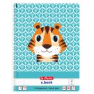 Тетрадка с редове и спирала, А4, Herlitz, Cute Animals, Тигър, 80 листа