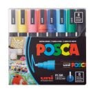 Комплект маркери Posca, UNI PC-5M, 1.8-2.5 мм, 8 цвята
