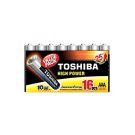 Комплект от 16 алкални батерии Toshiba R3, AAA, High Power