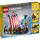 Lego® Creator - 3 In 1 Викингски кораб и Змията на Мидгард (31132)