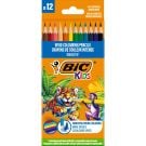 Комплект 12 цветни молива, Bic, Evolution Smooth