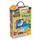 Дървен пъзел 2 в 1, Lisciani, Baby Montessori, Кубчета, 28 части