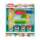 Комплект пластилин с 6 части за моделиране, Crafy, 200 гр, Зелен