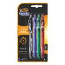Комплект 4 химикалки, Bic, Roller Gelocity quick dry, син, черен, червен, зелен, Bl4