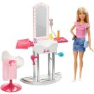 Комплект кукла Barbie с аксесоари за фризьор, FJB36