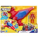 Фигурка с боен самолет, Avengers, Iron Man, Repulsor Blast Battle Jet, 10 см, F9329