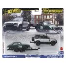 Транспортьор с количка Hot Wheels, Team Transport, 2023 Land Rover Defender 110 и Jaguar MK1, JBM29