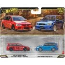 Комплект 2 метални колички, Hot Wheels, Car Culture, 2005 Mitsubishi Lancer Evolution IX Wagon si 2004 Subaru Forester STI, JHW46