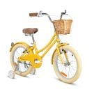Велосипед с помощни колела и кош, Rizz Jr, 20 инча, Yellow