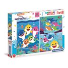 Пъзел Clementoni Baby Shark, 3 x 48 части